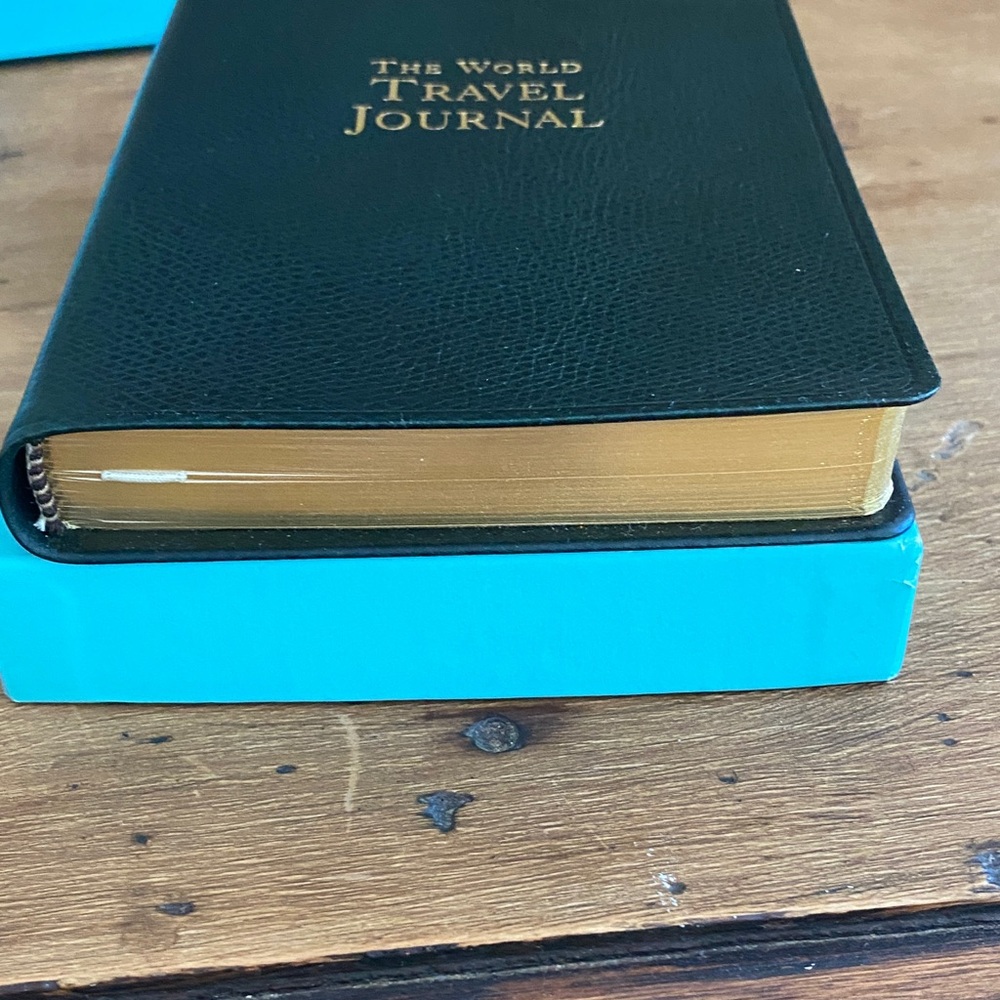 Tiffany & Co. Dark Green& Gold leather Travel Journal - never used - Picture 5 of 10